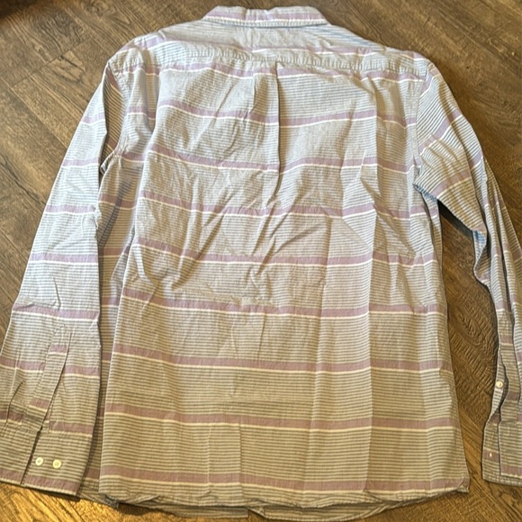 Bixby Nomad Blue Striped XXL Slim Button Down Long Sleeve Shirt - Picture 4 of 6